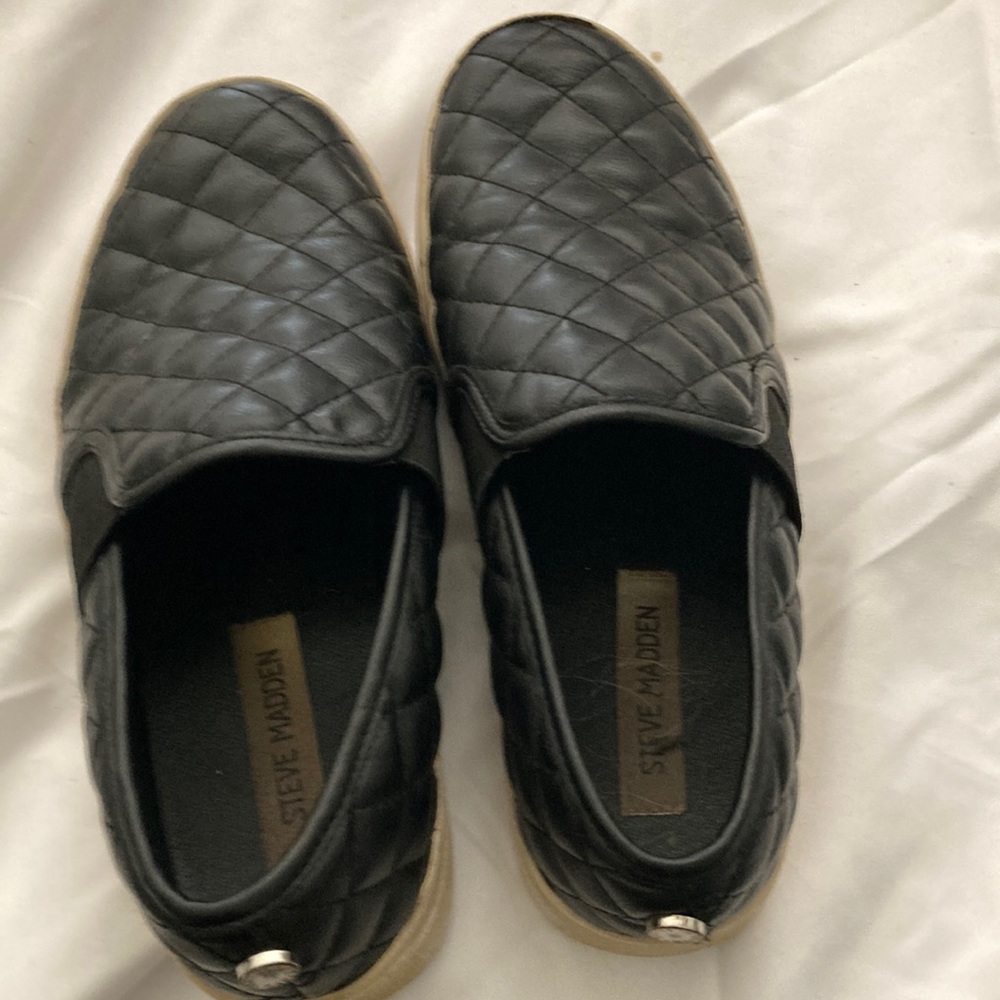 Steve Madden Quilted Leather Slip on Sneakers